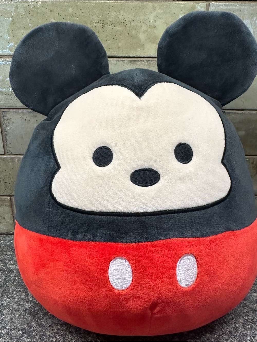 Disney Mickey Mouse Plush Squishmallow Style Pillow - Black, Red, Cream